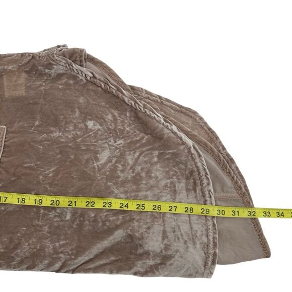 Free People Night Skies Velvet Top Medium Mushroom Button Down Oversized - Picture 10 of 10